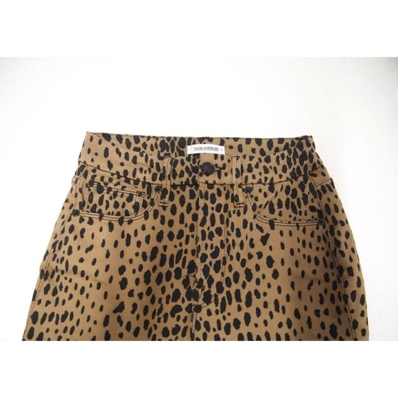 Good American Womens Good Waist Skinny Jeans 2/26 Animal Print Leopard High Rise - Picture 7 of 10